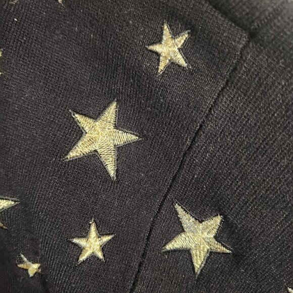 Guess Y2K Black Gold Metallic Stars Dolman Sleeve Oversized Sweater Size S - Picture 4 of 8